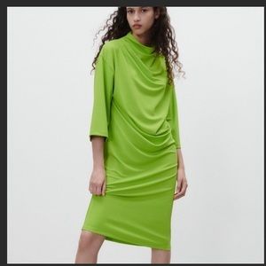 Zara draped mini dress bloggers favorite